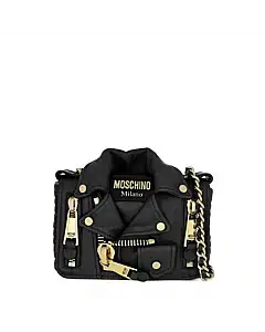 Moschino Black Small Biker Shoulder Bag