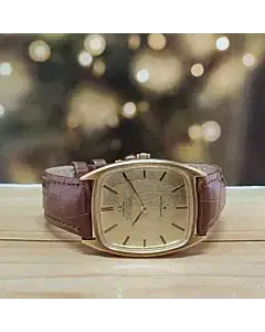 Omega Constellation Gold Dial Leather Watch