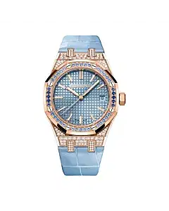 Audemars Piguet 15551OR.ZS.D344CR.01 Royal Oak Light Blue Dial Light Blue Alligator Strap