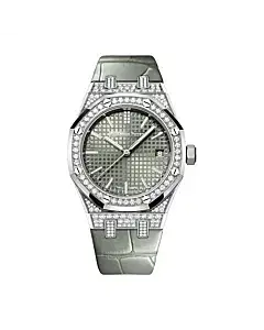 Audemars Piguet 15551BC.ZZ.D405CR.01 Royal Oak Green Dial Green Alligator Strap