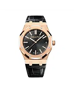 Audemars Piguet 15510OR.OO.D002CR.02 Royal Oak Black Dial Black Alligator Strap