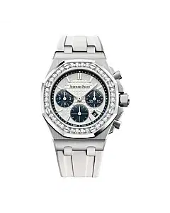 Audemars Piguet 26231ST.ZZ.D010CA.01.A Royal Oak Offshore Silver Dial White Rubber Strap