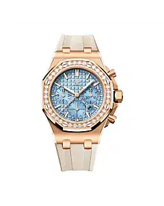 Audemars Piguet 26231OR.ZZ.A085CA.01 Royal Oak Offshore Light Blue Dial Beige Strap