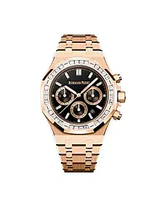 Audemars Piguet 26715OR.ZZ.1356OR.02 Royal Oak Onyx Dial Pink Gold Bracelet