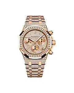 Audemars Piguet 26242OR.ZZ.1322OR.02 Royal Oak Diamond Dial Pink Gold Bracelet Watch