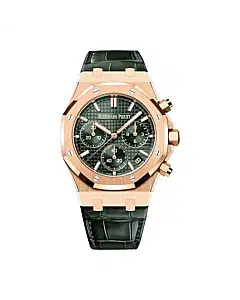Audemars Piguet 26240OR.OO.D404CR.02 Royal Oak Green Dial Green Leather Strap
