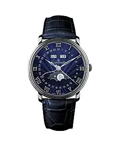 Blancpain 6654-1529-55b Villeret Moonphase Calendar 40mm Watch