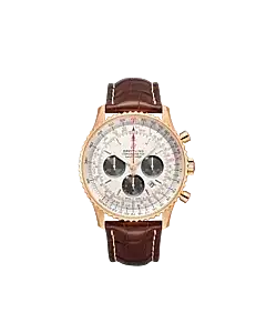 Breitling RB0127121G1P2 Navitimer B01 Chronograph 46 18K Rose Gold Silver Dial 46mm