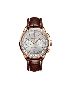 Breitling RB0118371G1P2 Premier B01 Chronograph 42 18k Red Gold Silver Dial