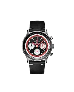 Breitling AB01211B1B1X1 Navitimer B01 Chronograph 43 Swissair Stainless Steel Black Dial