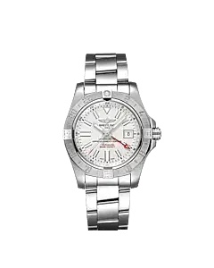 Breitling A32390111G1A1 Avenger II GMT Stainless Steel 43mm "Stratus Silver" Dial