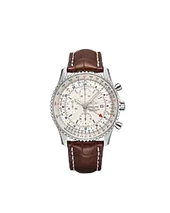 Breitling A24322121G1P1 Navitimer Chronograph GMT 46 Stainless Steel Silver Dial