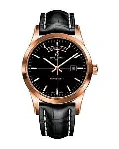 Breitling R45310121B1P1 Transocean Day & Date 43mm 18k Red Gold Black Dial