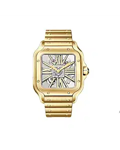 Cartier WHSA0042 Santos de Cartier Yellow Gold Skeleton Dial Large
