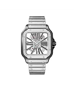 Cartier WHSA0027 Santos de Cartier Black Skeleton Dial Large