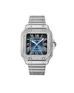 Cartier W4SA0006 Santos de Cartier Blue Dial Medium