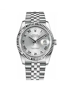 Rolex Datejust 116234 Steel & White Gold Jubilee 36mm Silver Roman Dial Watch