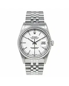Rolex Datejust 36mm 16220 White Stick Dial Jubilee Bracelet