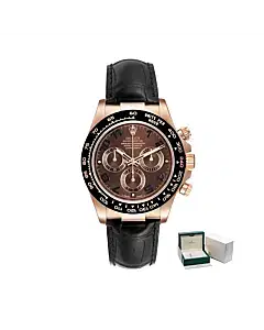Rolex Daytona 116515LN-0004 Leather Strap Everose Gold Chocolate Dial Black Ceramic Bezel 40mm