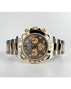 Rolex Daytona Yellow Gold/Steel Tahitian Mother of Pearl Diamond Dial Yellow Gold Bezel Oyster Bracelet 116503