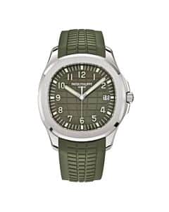 Patek Philippe Aquanaut 42 MM Jumbo Khaki Green Dial White Gold Watch