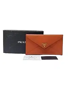 Prada Cammeo Vitello Leather Envelope Wallet