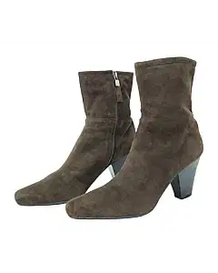 Prada Brown Suede Side Zip Boots