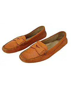 Prada Orange Perforated Leather Ballet Flats