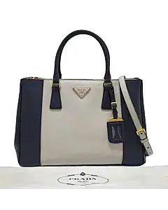 Prada Galleria Saffiano Bi-Color Double Zip Tote
