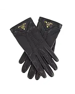 Prada Logo-Plaque Slip-On Gloves