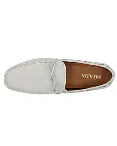 Prada White Driver Loafers