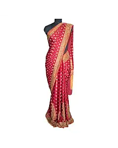 Ritu Kumar Red Embroidered Saree