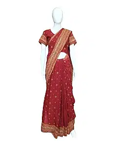 Ritu Kumar Red Embroidered Saree