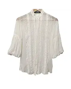 Ralph Lauren Pleated Georgette Blouse