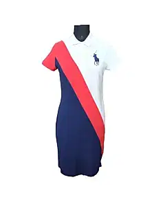 Ralph Lauren white Red and Blue Long Polo Shirt