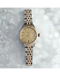 Rolex Date Champagne Linen Dial 26MM