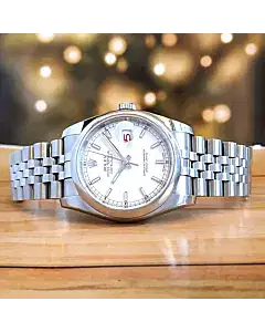 Rolex DateJust 36MM White Dial Dome Bazel