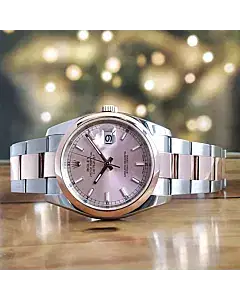 Rolex Datejust 36MM 18K Rose Gold & Steel Pink Dial Complete Set