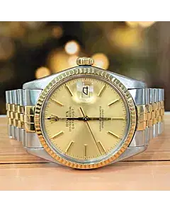 Rolex Datejust 36 Champagne Dial 18k Yellow Gold and Steel Automatic