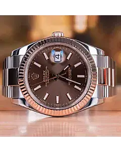 Rolex Datejust 41 MM Gold and Steel Brown Dial Automatic