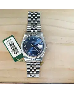 Rolex DateJust 16220 Blue Dial Stainless Steel Watch