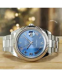 Rolex Datejust II 41 MM Blue Roman Dial Automatic Watch