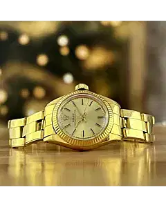 Rolex Oyster President 14k Yellow Gold 24MM Ladies Watch
