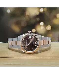 Rolex Datejust 31MM Steel and Gold Chocolate Dial