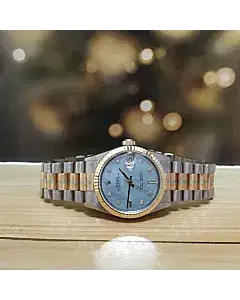 Rolex Lady President Tridor White Yellow Rose Gold MOP Diamond Watch