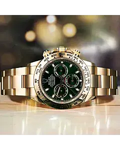 Rolex John Mayer Daytona Green Dial Full Gold 18K Full Set