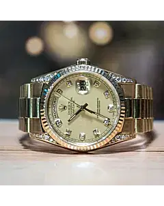 Rolex Day Date 36 MM President Diamond Dial Yellow Gold Automatic