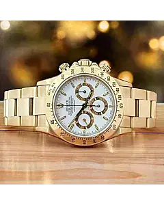 Rolex Daytona Zenith 18k Yellow Gold and White Dial Automatic