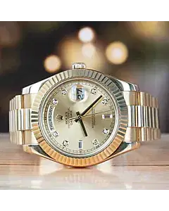 Rolex Day-Date II President Champagne Dial Mens Watch