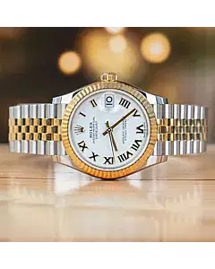 Rolex Datejust 31 MM White Roman Dial Steel and Gold Strap Ladies Automatic Full Set 2024